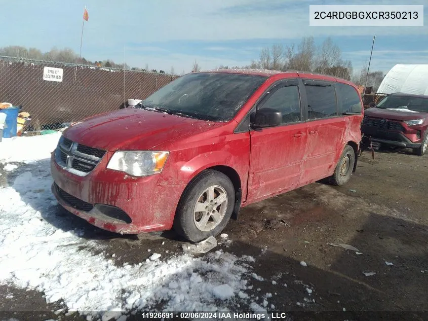 2C4RDGBGXCR350213 2012 Dodge Grand Caravan Se