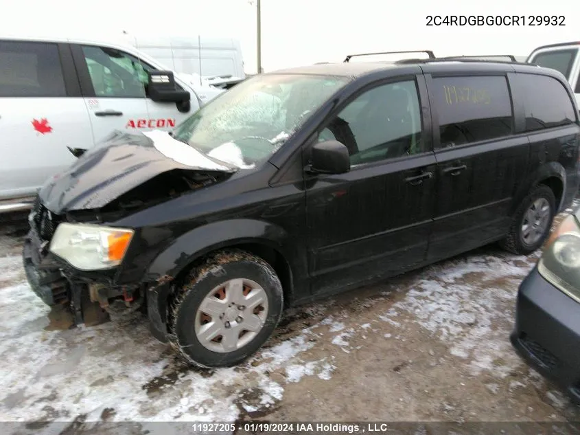 2012 Dodge Grand Caravan Se VIN: 2C4RDGBG0CR129932 Lot: 11927205