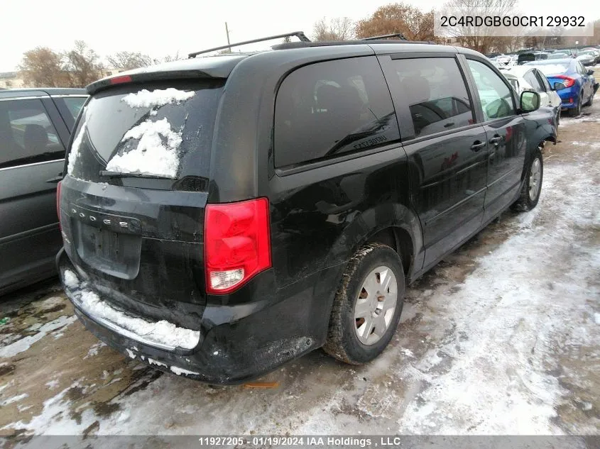 2012 Dodge Grand Caravan Se VIN: 2C4RDGBG0CR129932 Lot: 11927205