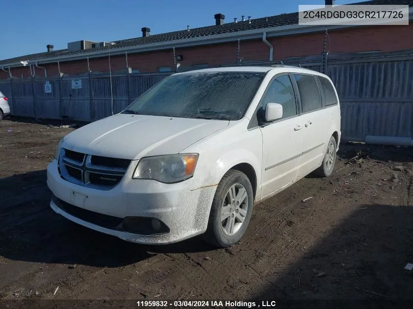 2012 Dodge Grand Caravan Crew VIN: 2C4RDGDG3CR217726 Lot: 11959832