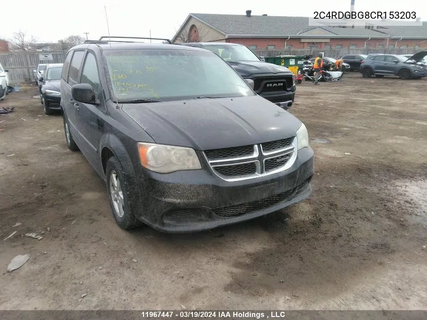 2012 Dodge Grand Caravan VIN: 2C4RDGBG8CR153203 Lot: 11967447