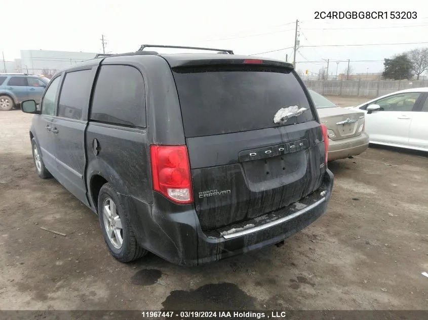 2012 Dodge Grand Caravan VIN: 2C4RDGBG8CR153203 Lot: 11967447