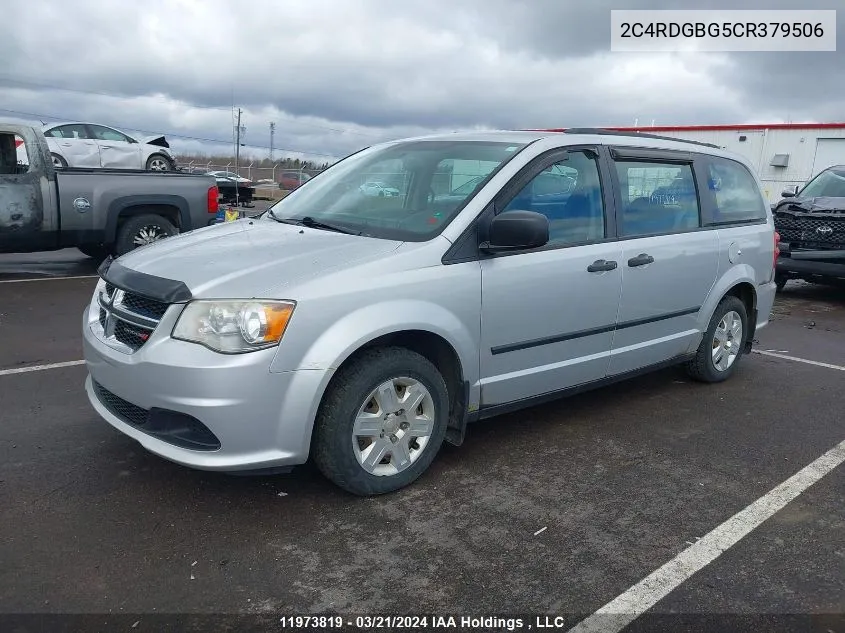 2C4RDGBG5CR379506 2012 Dodge Grand Caravan Se/Sxt