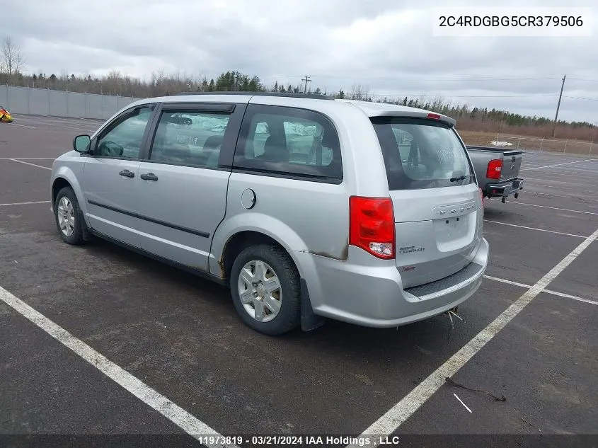 2012 Dodge Grand Caravan Se/Sxt VIN: 2C4RDGBG5CR379506 Lot: 11973819