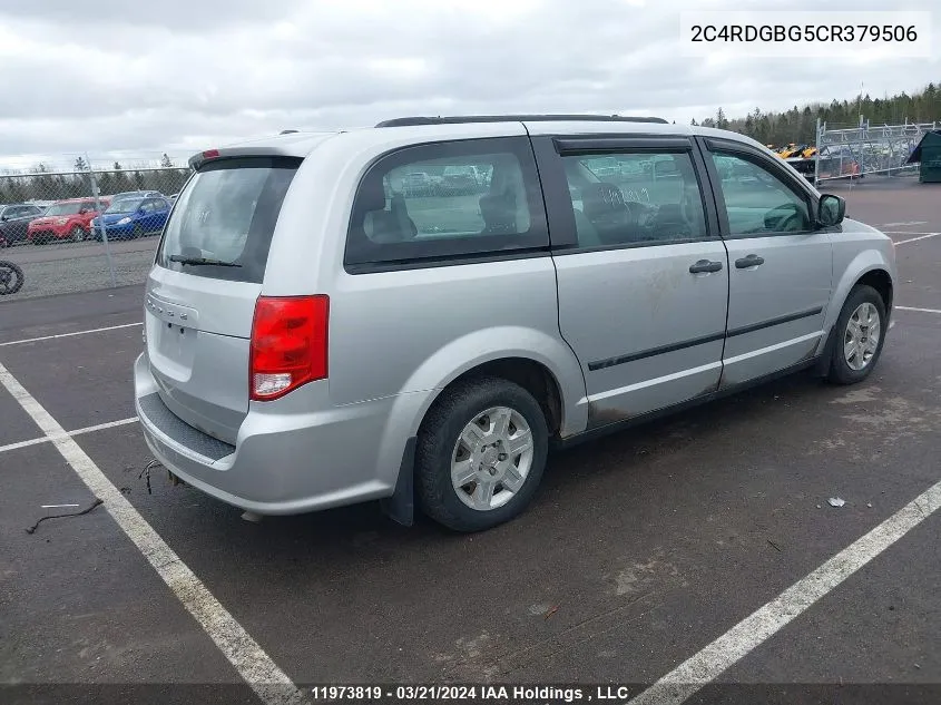 2012 Dodge Grand Caravan Se/Sxt VIN: 2C4RDGBG5CR379506 Lot: 11973819