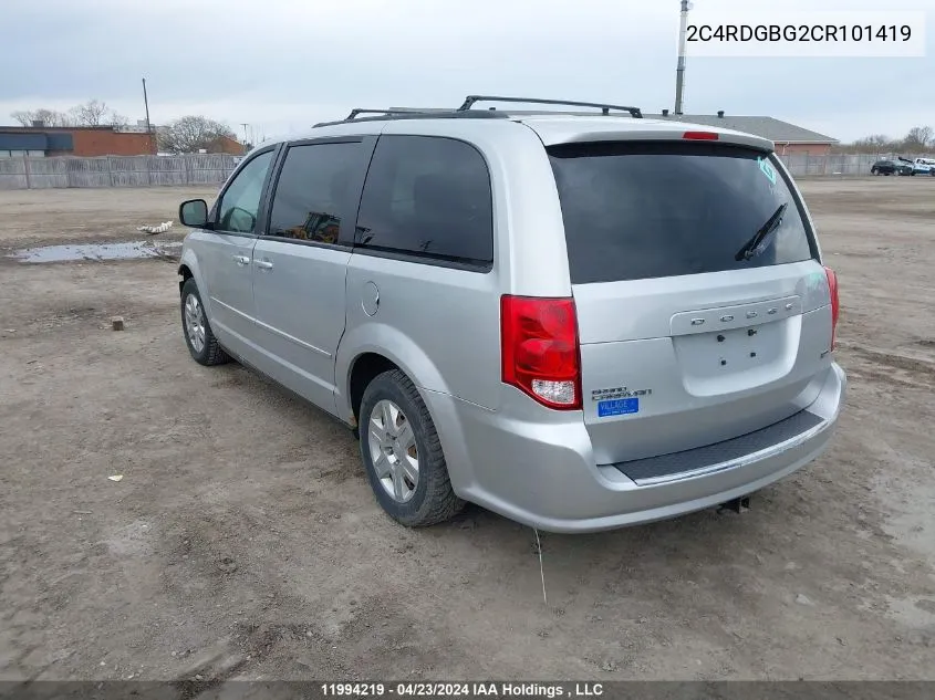 2C4RDGBG2CR101419 2012 Dodge Grand Caravan Se