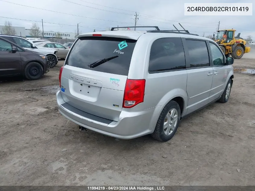 2C4RDGBG2CR101419 2012 Dodge Grand Caravan Se