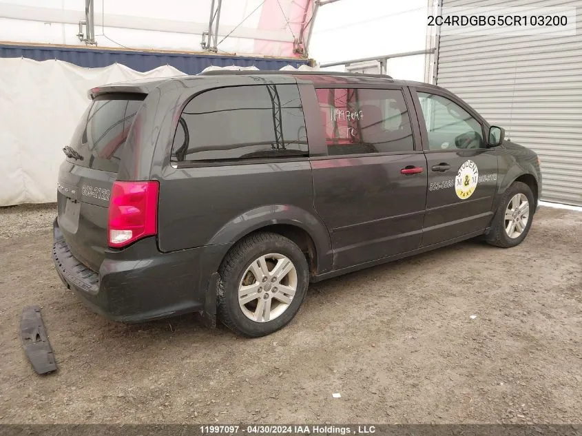 2C4RDGBG5CR103200 2012 Dodge Grand Caravan Se/Sxt