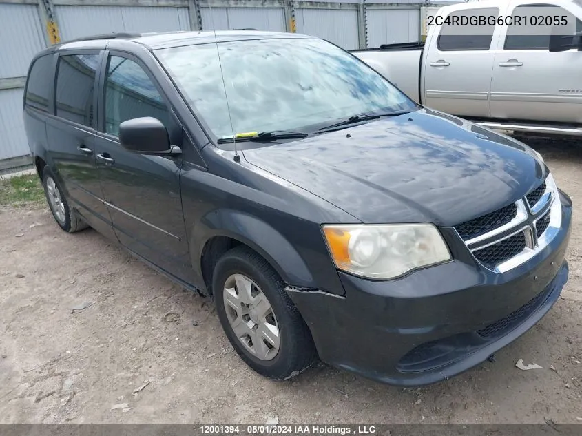 2012 Dodge Grand Caravan Se/Sxt VIN: 2C4RDGBG6CR102055 Lot: 12001394