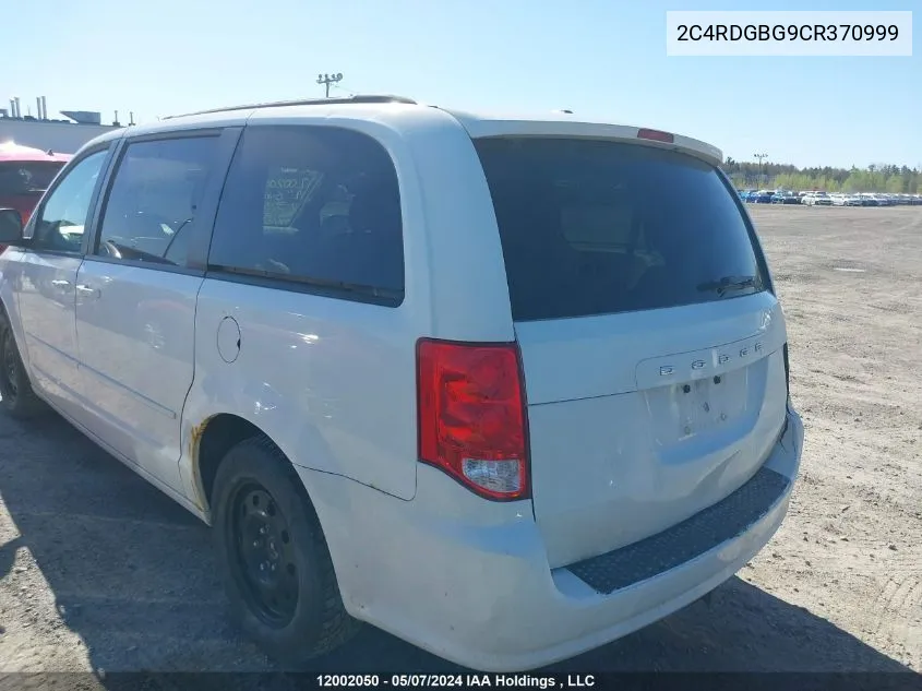 2012 Dodge Grand Caravan VIN: 2C4RDGBG9CR370999 Lot: 12002050