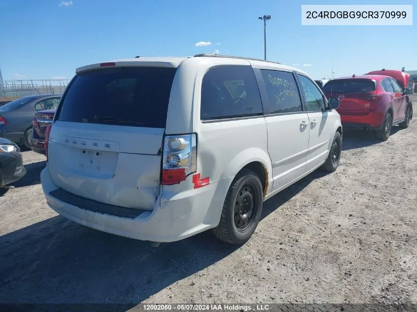 2012 Dodge Grand Caravan VIN: 2C4RDGBG9CR370999 Lot: 12002050