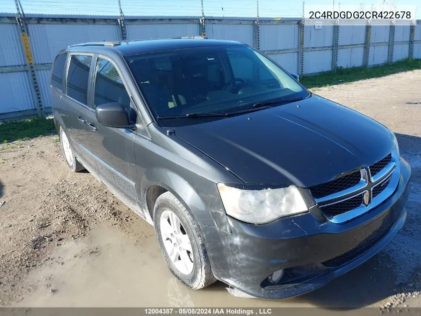 2012 Dodge Grand Caravan Crew VIN: 2C4RDGDG2CR422678 Lot: 12004387