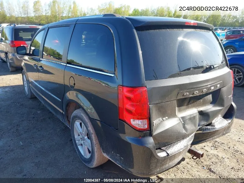 2C4RDGDG2CR422678 2012 Dodge Grand Caravan Crew