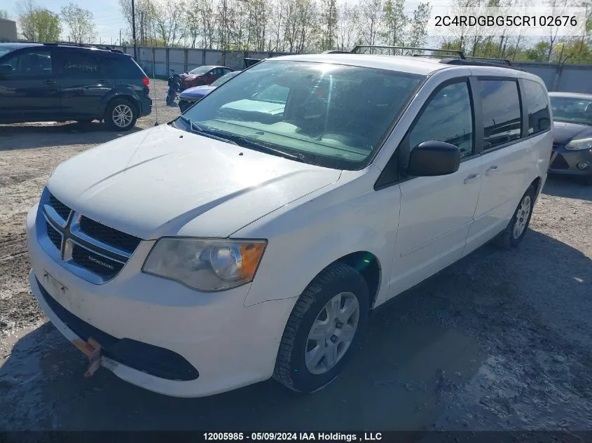 2C4RDGBG5CR102676 2012 Dodge Grand Caravan Se/Sxt