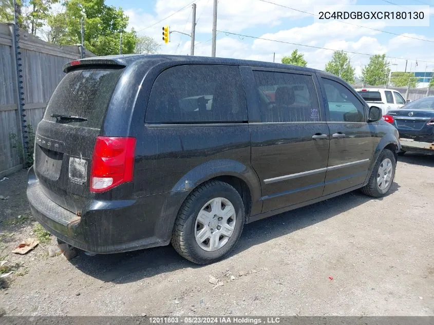 2C4RDGBGXCR180130 2012 Dodge Grand Caravan Se