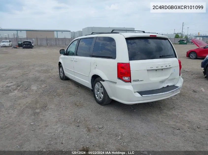 2C4RDGBGXCR101099 2012 Dodge Grand Caravan Se