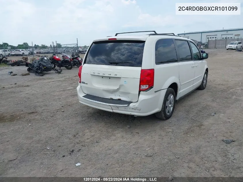 2012 Dodge Grand Caravan Se VIN: 2C4RDGBGXCR101099 Lot: 12012024