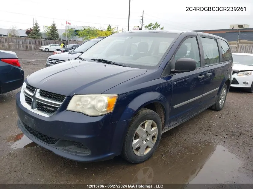 2012 Dodge Grand Caravan Se VIN: 2C4RDGBG3CR239261 Lot: 12015706