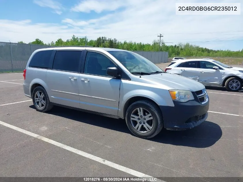 2012 Dodge Grand Caravan Se VIN: 2C4RDGBG6CR235012 Lot: 12018276