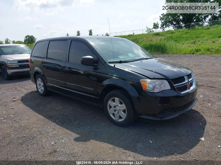 2012 Dodge Grand Caravan Se/Sxt VIN: 2C4RDGBG8CR335144 Lot: 12023416