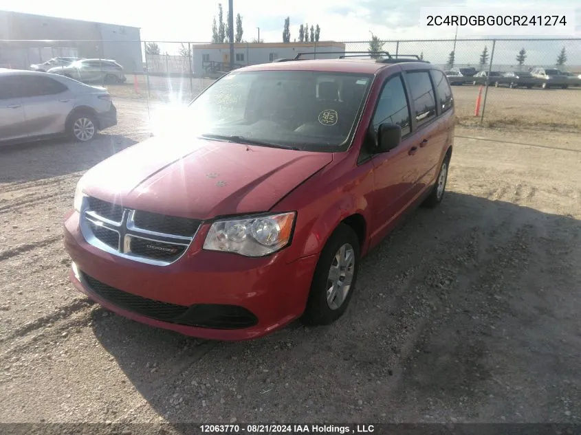 2012 Dodge Grand Caravan Se/Sxt VIN: 2C4RDGBG0CR241274 Lot: 12063770