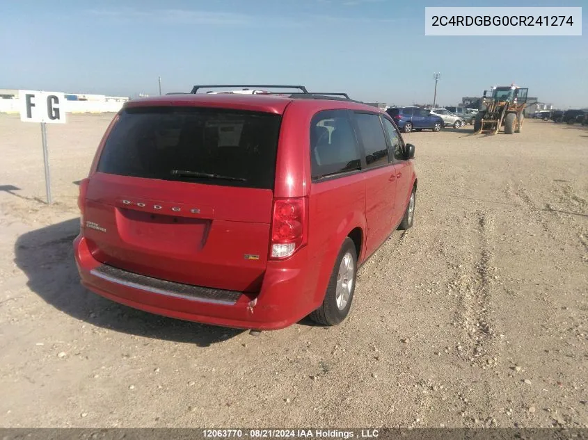 2C4RDGBG0CR241274 2012 Dodge Grand Caravan Se/Sxt