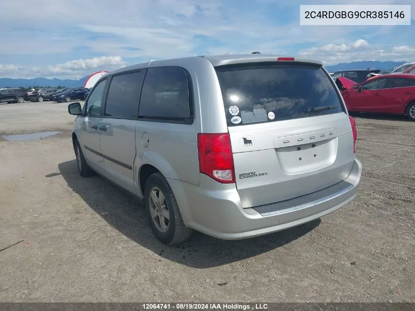 2012 Dodge Grand Caravan Se/Sxt VIN: 2C4RDGBG9CR385146 Lot: 12064741