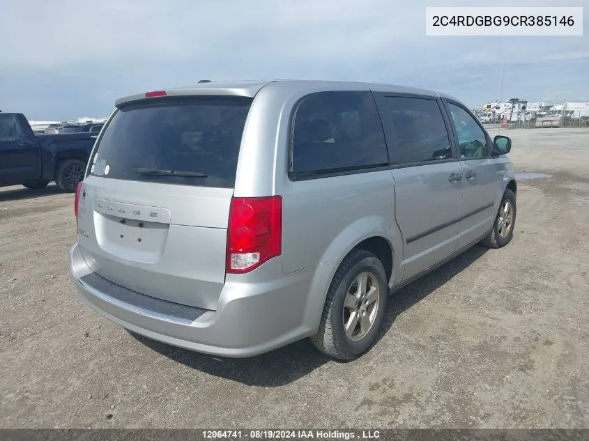 2012 Dodge Grand Caravan Se/Sxt VIN: 2C4RDGBG9CR385146 Lot: 12064741