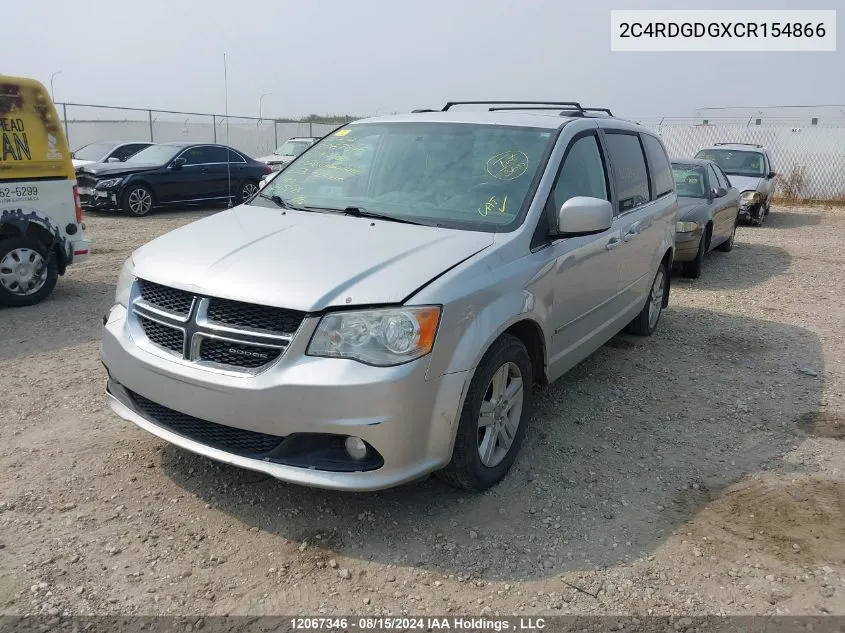 2012 Dodge Grand Caravan Crew VIN: 2C4RDGDGXCR154866 Lot: 12067346