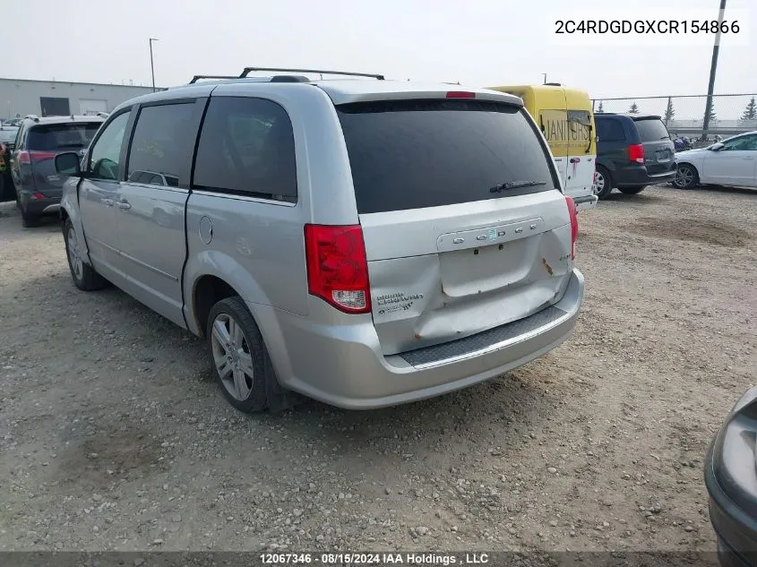 2012 Dodge Grand Caravan Crew VIN: 2C4RDGDGXCR154866 Lot: 12067346