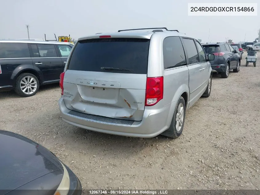 2012 Dodge Grand Caravan Crew VIN: 2C4RDGDGXCR154866 Lot: 12067346