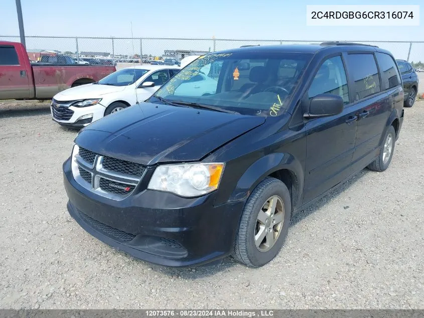 2C4RDGBG6CR316074 2012 Dodge Grand Caravan Se