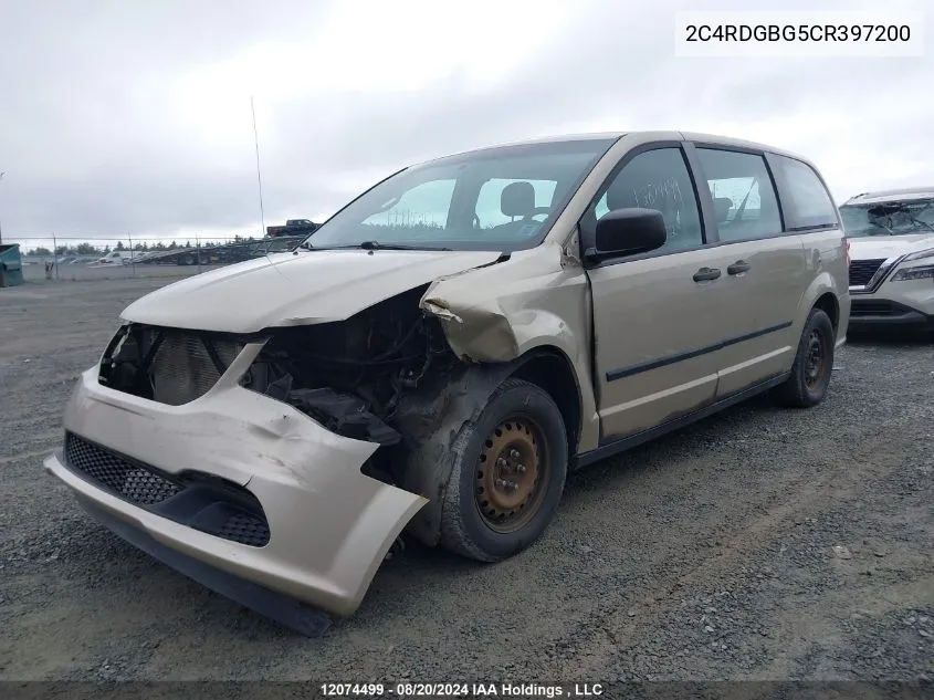 2C4RDGBG5CR397200 2012 Dodge Grand Caravan Se