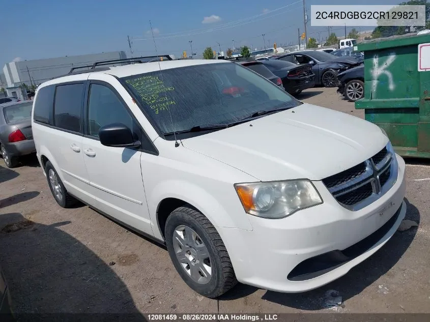 2012 Dodge Grand Caravan Se VIN: 2C4RDGBG2CR129821 Lot: 12081459