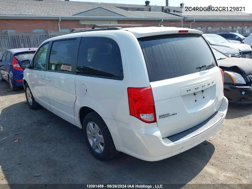 2012 Dodge Grand Caravan Se VIN: 2C4RDGBG2CR129821 Lot: 12081459