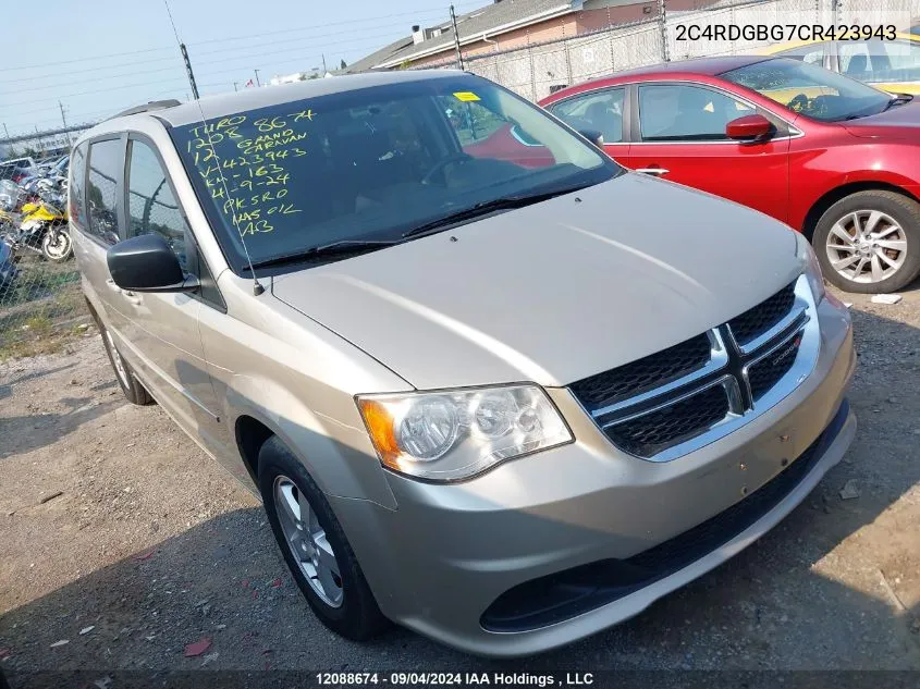 2012 Dodge Grand Caravan VIN: 2C4RDGBG7CR423943 Lot: 12088674