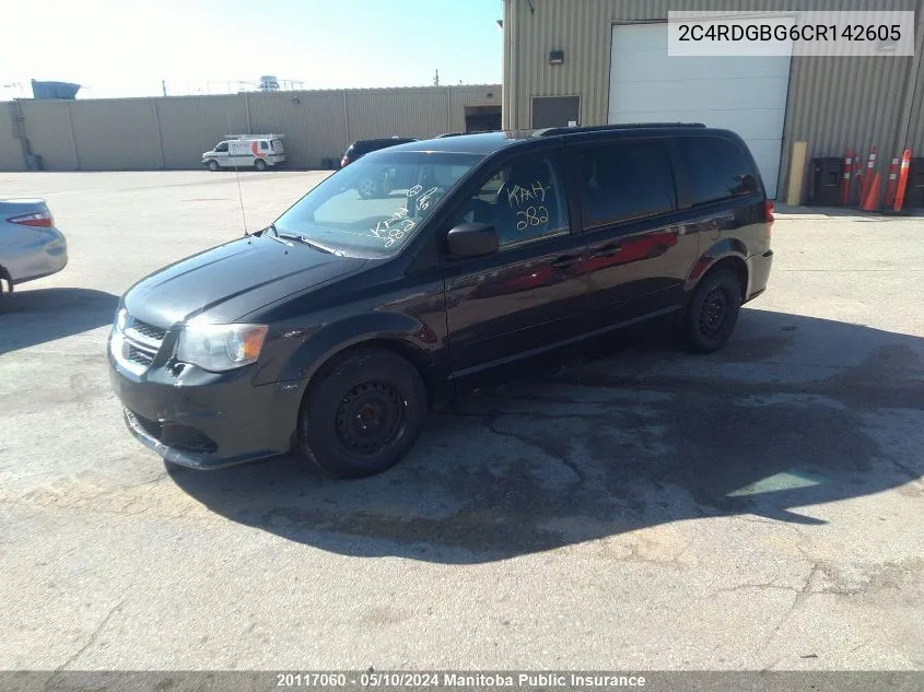 2C4RDGBG6CR142605 2012 Dodge Grand Caravan Sxt