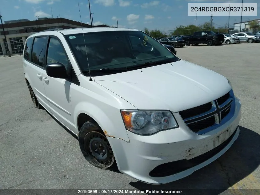 2C4RDGBGXCR371319 2012 Dodge Grand Caravan Se