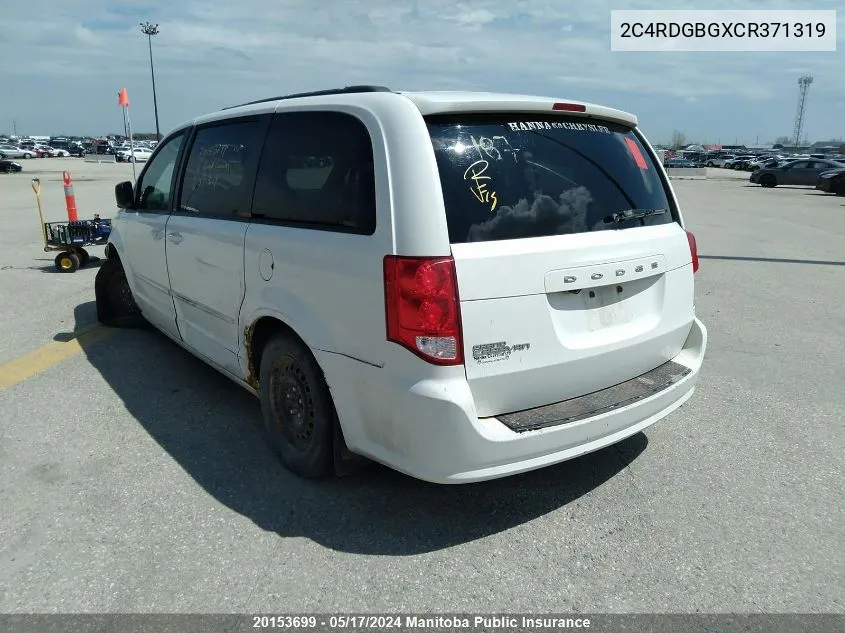 2C4RDGBGXCR371319 2012 Dodge Grand Caravan Se