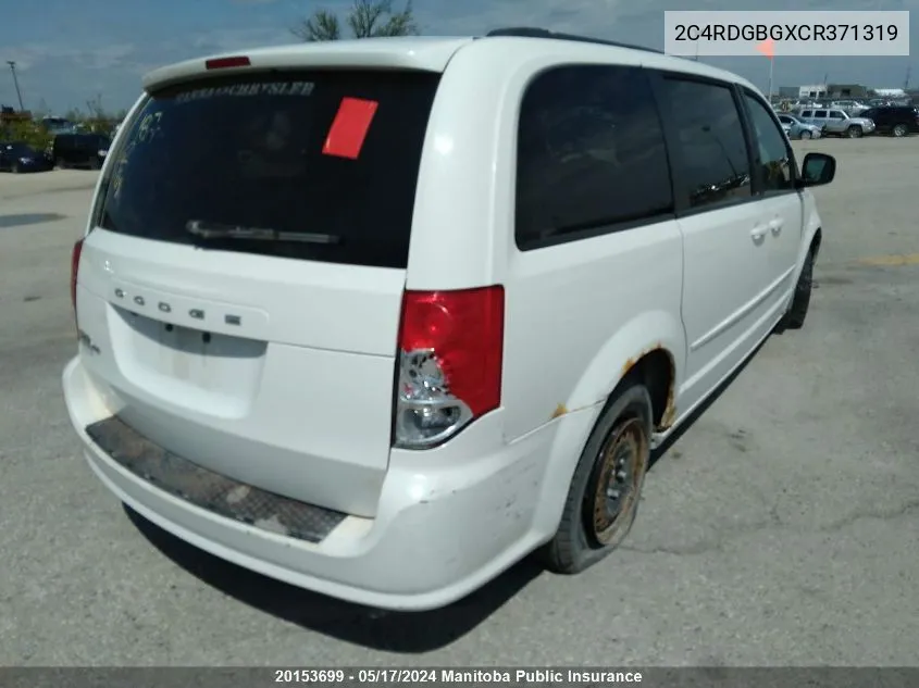 2C4RDGBGXCR371319 2012 Dodge Grand Caravan Se