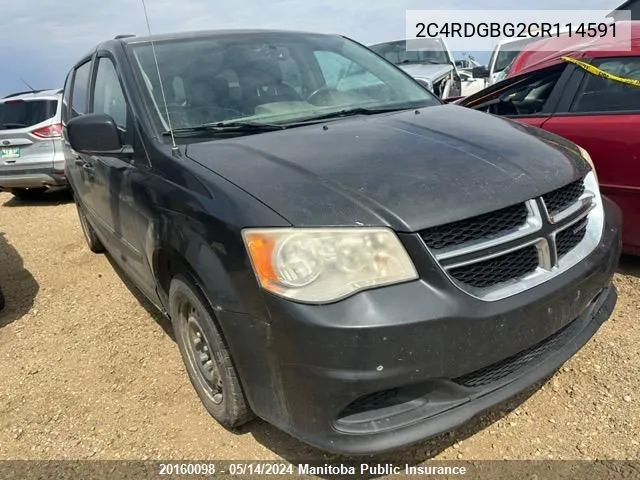 2012 Dodge Grand Caravan Se VIN: 2C4RDGBG2CR114591 Lot: 20160098