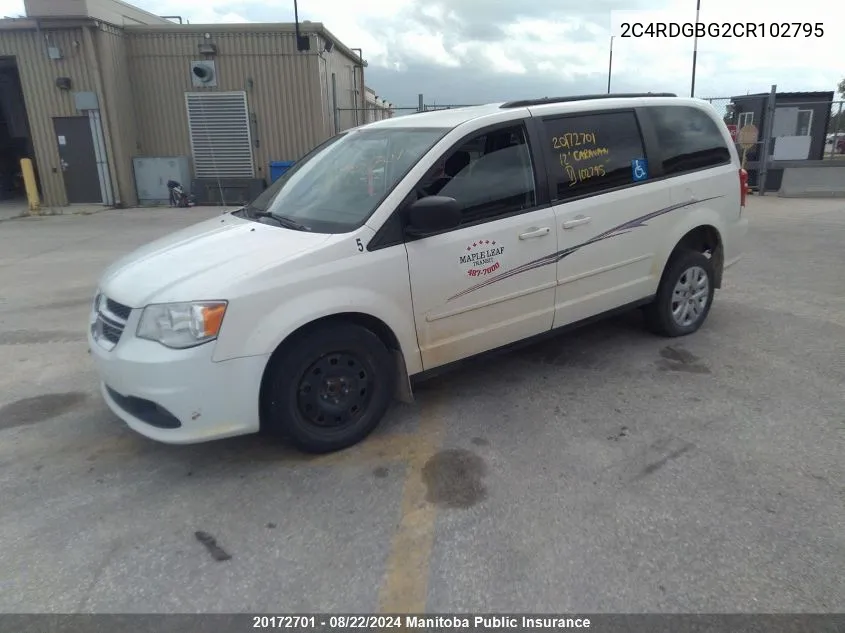 2012 Dodge Grand Caravan Se VIN: 2C4RDGBG2CR102795 Lot: 20172701