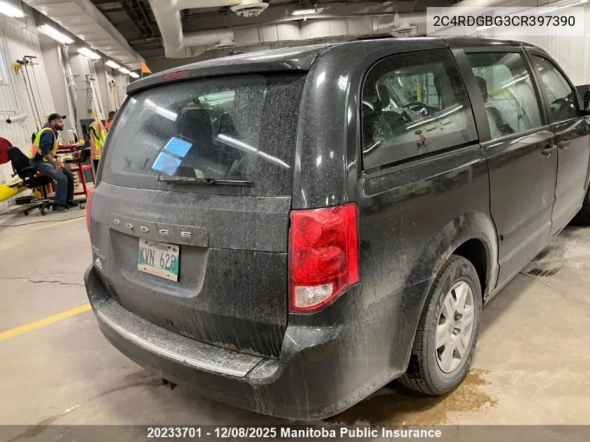 2C4RDGBG3CR397390 2012 Dodge Grand Caravan Se