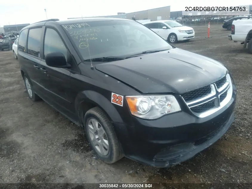 2012 Dodge Grand Caravan Se VIN: 2C4RDGBG7CR154763 Lot: 30035842