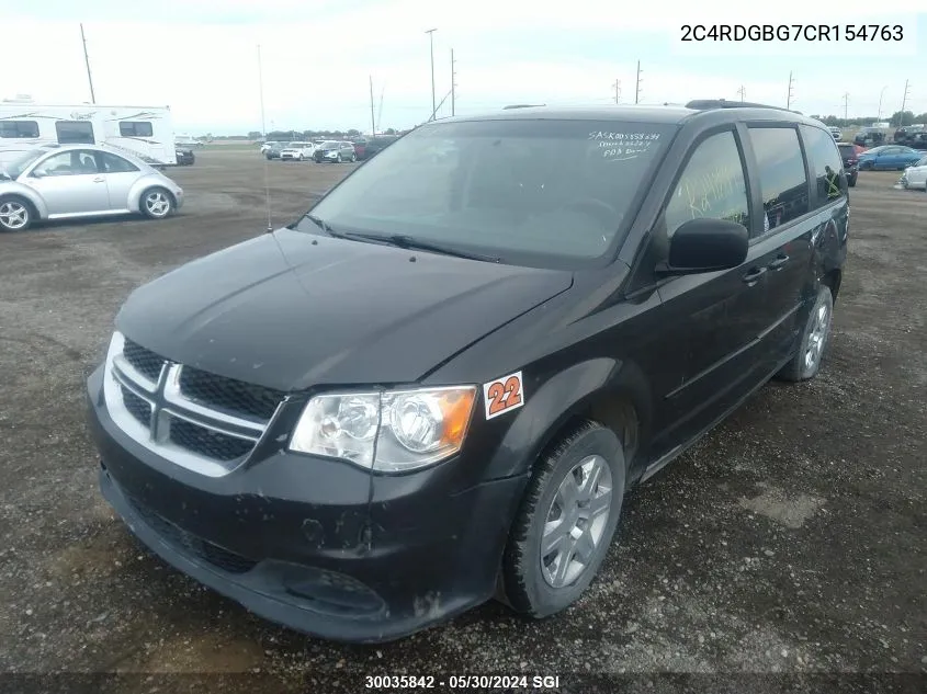 2012 Dodge Grand Caravan Se VIN: 2C4RDGBG7CR154763 Lot: 30035842