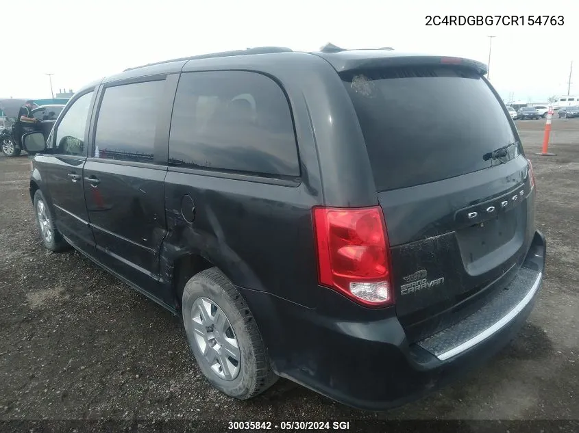 2012 Dodge Grand Caravan Se VIN: 2C4RDGBG7CR154763 Lot: 30035842