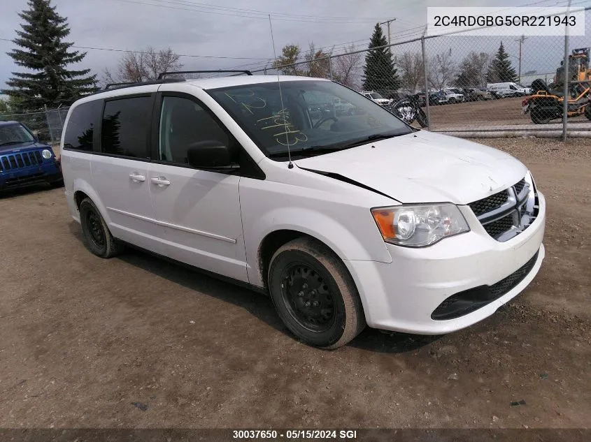 2C4RDGBG5CR221943 2012 Dodge Grand Caravan Se