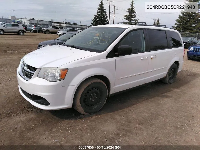 2012 Dodge Grand Caravan Se VIN: 2C4RDGBG5CR221943 Lot: 30037650