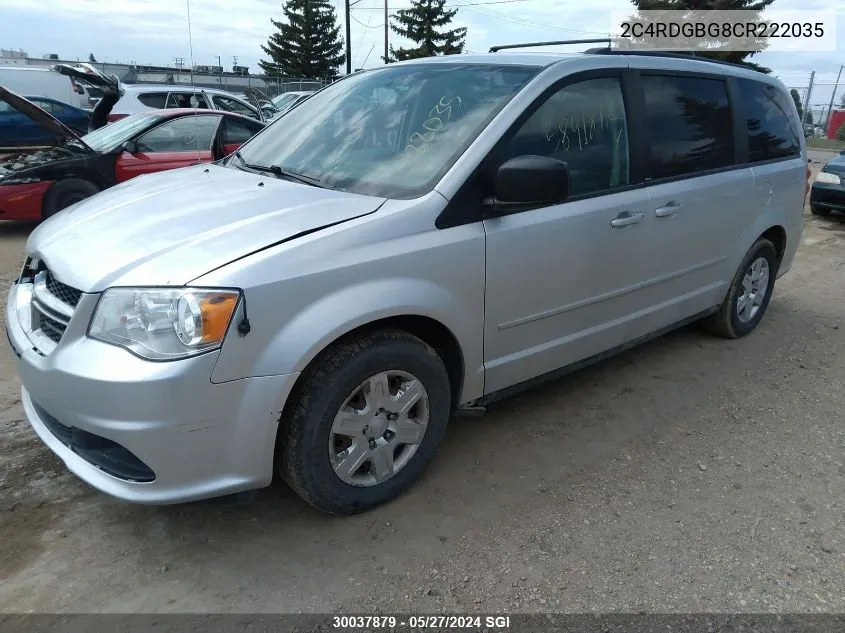 2012 Dodge Grand Caravan Se VIN: 2C4RDGBG8CR222035 Lot: 30037879