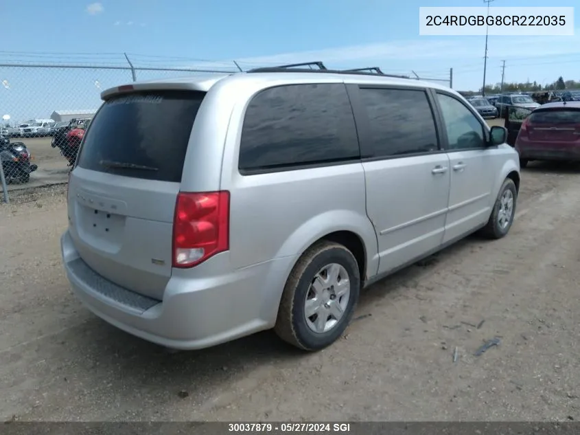 2012 Dodge Grand Caravan Se VIN: 2C4RDGBG8CR222035 Lot: 30037879